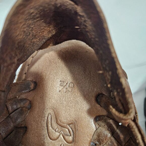 Brand X Huaraches Woven Leather Sandals Flats with Chunky Sole Size 6.5 Brown - Picture 2 of 9